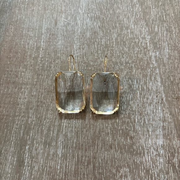 Elegant Gold and Clear Earrings - Picture 1 of 1